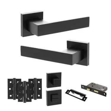Click Here To Enlarge This Photo Of Atlantic - SP217MB Senza Pari Panetti Door Handle Pack - Matt Black