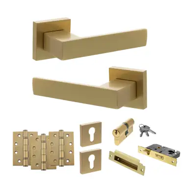 Click Here To Enlarge This Photo Of Atlantic - SP217SB Senza Pari Panetti Door Handle Pack - Satin Brass