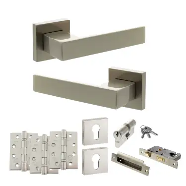 Click Here To Enlarge This Photo Of Atlantic - SP217SN Senza Pari Panetti Door Handle Pack - Satin Nickel