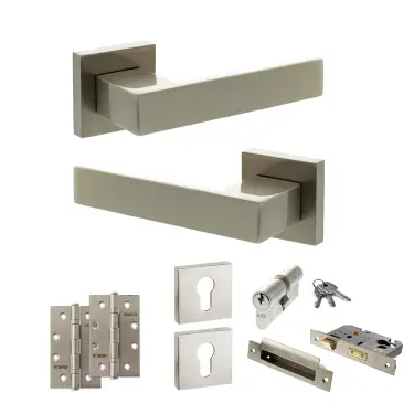 Click Here To Enlarge This Photo Of Atlantic - SP217SN Senza Pari Panetti Door Handle Pack - Satin Nickel