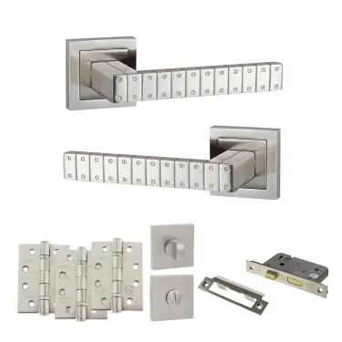 Click Here To Enlarge This Photo Of Atlantic - SPC193SN Senza Pari Bianca Door Handle Pack - Satin Nickel