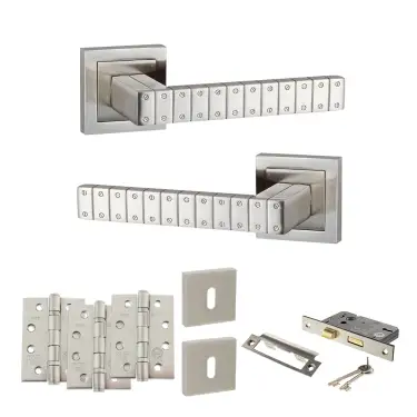 Click Here To Enlarge This Photo Of Atlantic - SPC193SN Senza Pari Bianca Door Handle Pack - Satin Nickel