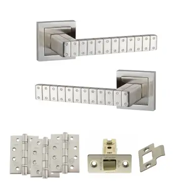 Click Here To Enlarge This Photo Of Atlantic - SPC193SN Senza Pari Bianca Door Handle Pack - Satin Nickel