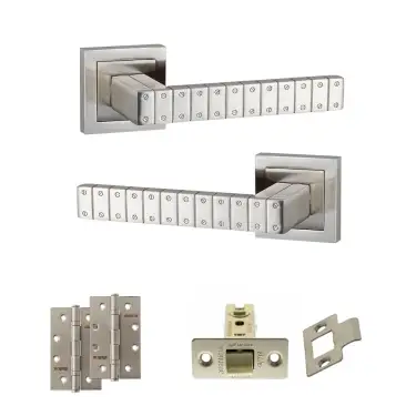 Click Here To Enlarge This Photo Of Atlantic - SPC193SN Senza Pari Bianca Door Handle Pack - Satin Nickel