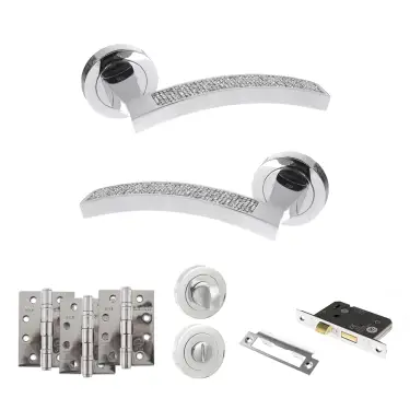 Click Here To Enlarge This Photo Of Atlantic - SPM167CRCP Senza Pari Crystal Door Handle Pack - Polished Chrome