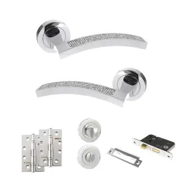 Click Here To Enlarge This Photo Of Atlantic - SPM167CRCP Senza Pari Crystal Door Handle Pack - Polished Chrome