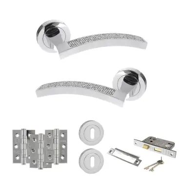 Click Here To Enlarge This Photo Of Atlantic - SPM167CRCP Senza Pari Crystal Door Handle Pack - Polished Chrome