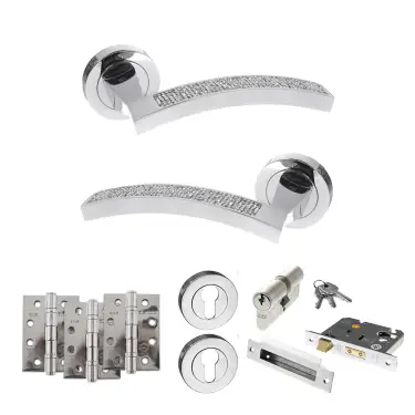 Click Here To Enlarge This Photo Of Atlantic - SPM167CRCP Senza Pari Crystal Door Handle Pack - Polished Chrome