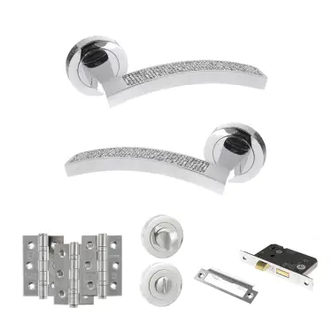 Click Here To Enlarge This Photo Of Atlantic - SPM167CRCP Senza Pari Crystal Door Handle Pack - Polished Chrome
