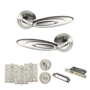 Click Here To Enlarge This Photo Of Atlantic - SPM222SNCP Senza Pari Elisse Door Handle Pack - Satin Nickel/Chrome