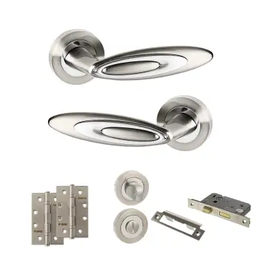 Click Here To Enlarge This Photo Of Atlantic - SPM222SNCP Senza Pari Elisse Door Handle Pack - Satin Nickel/Chrome
