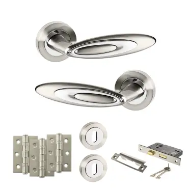 Click Here To Enlarge This Photo Of Atlantic - SPM222SNCP Senza Pari Elisse Door Handle Pack - Satin Nickel/Chrome