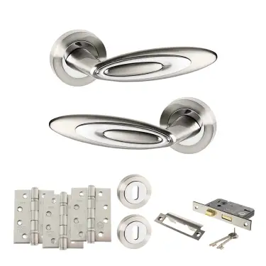 Click Here To Enlarge This Photo Of Atlantic - SPM222SNCP Senza Pari Elisse Door Handle Pack - Satin Nickel/Chrome