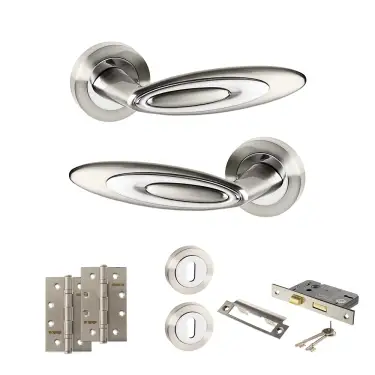 Click Here To Enlarge This Photo Of Atlantic - SPM222SNCP Senza Pari Elisse Door Handle Pack - Satin Nickel/Chrome
