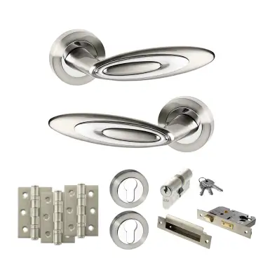 Click Here To Enlarge This Photo Of Atlantic - SPM222SNCP Senza Pari Elisse Door Handle Pack - Satin Nickel/Chrome