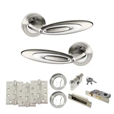 Click Here To Enlarge This Photo Of Atlantic - SPM222SNCP Senza Pari Elisse Door Handle Pack - Satin Nickel/Chrome