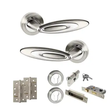 Click Here To Enlarge This Photo Of Atlantic - SPM222SNCP Senza Pari Elisse Door Handle Pack - Satin Nickel/Chrome