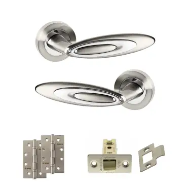 Click Here To Enlarge This Photo Of Atlantic - SPM222SNCP Senza Pari Elisse Door Handle Pack - Satin Nickel/Chrome