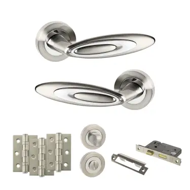 Click Here To Enlarge This Photo Of Atlantic - SPM222SNCP Senza Pari Elisse Door Handle Pack - Satin Nickel/Chrome