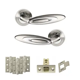 Atlantic - SPM222SNCP Senza Pari Elisse Door Handle Pack - Satin Nickel/Chrome