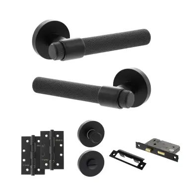 Click Here To Enlarge This Photo Of Atlantic - SPR160MB Senza Pari Andretta Door Handle Pack - Matt Black