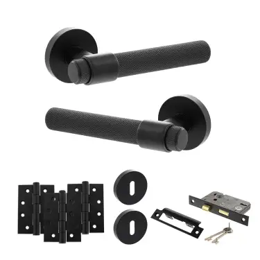 Click Here To Enlarge This Photo Of Atlantic - SPR160MB Senza Pari Andretta Door Handle Pack - Matt Black