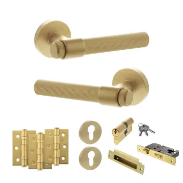 Click Here To Enlarge This Photo Of Atlantic - SPR165SB Senza Pari Fasana Door Handle Pack - Satin Brass