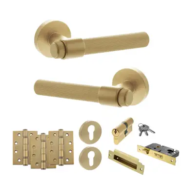 Click Here To Enlarge This Photo Of Atlantic - SPR165SB Senza Pari Fasana Door Handle Pack - Satin Brass