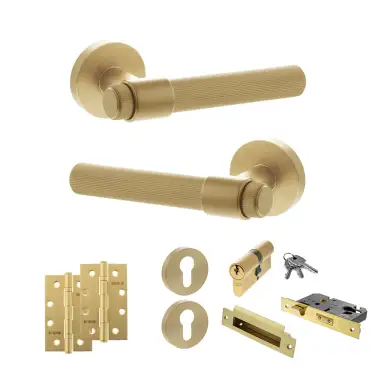 Click Here To Enlarge This Photo Of Atlantic - SPR165SB Senza Pari Fasana Door Handle Pack - Satin Brass