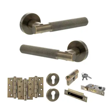 Click Here To Enlarge This Photo Of Atlantic - SPR170AB Senza Pari Rosarno Door Handle Pack - Antique Brass