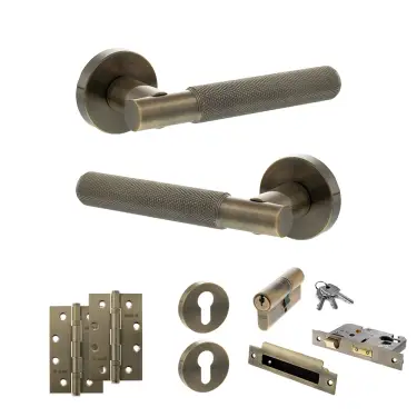 Click Here To Enlarge This Photo Of Atlantic - SPR170AB Senza Pari Rosarno Door Handle Pack - Antique Brass