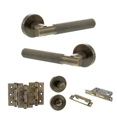 Click Here To Enlarge This Photo Of Atlantic - SPR170AB Senza Pari Rosarno Door Handle Pack - Antique Brass