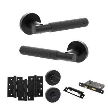 Click Here To Enlarge This Photo Of Atlantic - SPR170MB Senza Pari Rosarno Door Handle Pack - Matt Black