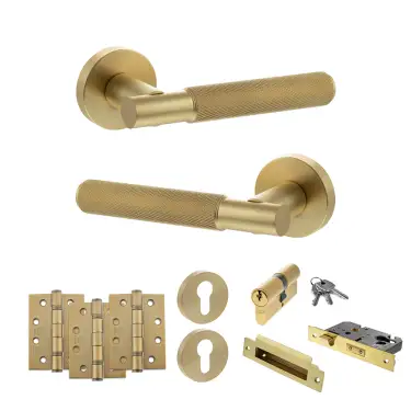 Click Here To Enlarge This Photo Of Atlantic - SPR170SB Senza Pari Rosarno Door Handle Pack - Satin Brass