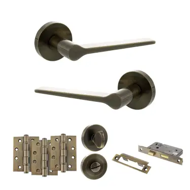 Click Here To Enlarge This Photo Of Atlantic - SPR180AB Senza Pari Laviano Door Handle Pack - Antique Brass