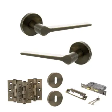 Click Here To Enlarge This Photo Of Atlantic - SPR180AB Senza Pari Laviano Door Handle Pack - Antique Brass