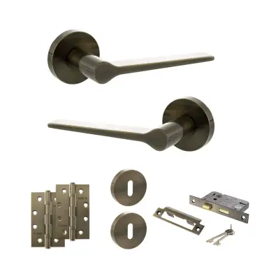 Click Here To Enlarge This Photo Of Atlantic - SPR180AB Senza Pari Laviano Door Handle Pack - Antique Brass