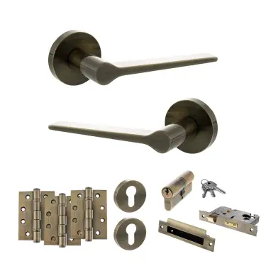 Click Here To Enlarge This Photo Of Atlantic - SPR180AB Senza Pari Laviano Door Handle Pack - Antique Brass