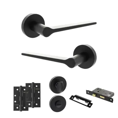 Click Here To Enlarge This Photo Of Atlantic - SPR180MB Senza Pari Laviano Door Handle Pack - Matt Black