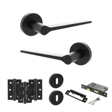 Click Here To Enlarge This Photo Of Atlantic - SPR180MB Senza Pari Laviano Door Handle Pack - Matt Black