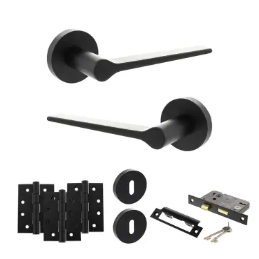 Click Here To Enlarge This Photo Of Atlantic - SPR180MB Senza Pari Laviano Door Handle Pack - Matt Black