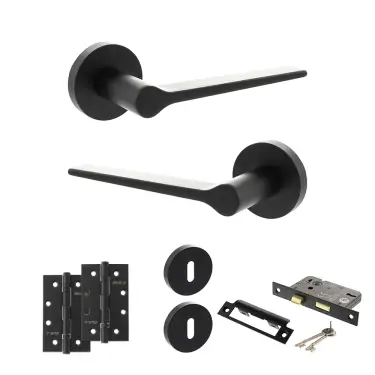 Click Here To Enlarge This Photo Of Atlantic - SPR180MB Senza Pari Laviano Door Handle Pack - Matt Black