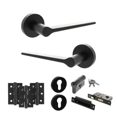 Click Here To Enlarge This Photo Of Atlantic - SPR180MB Senza Pari Laviano Door Handle Pack - Matt Black