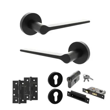 Click Here To Enlarge This Photo Of Atlantic - SPR180MB Senza Pari Laviano Door Handle Pack - Matt Black