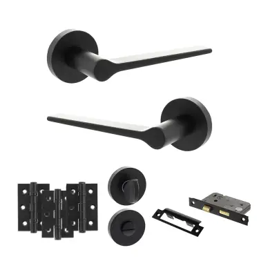 Click Here To Enlarge This Photo Of Atlantic - SPR180MB Senza Pari Laviano Door Handle Pack - Matt Black