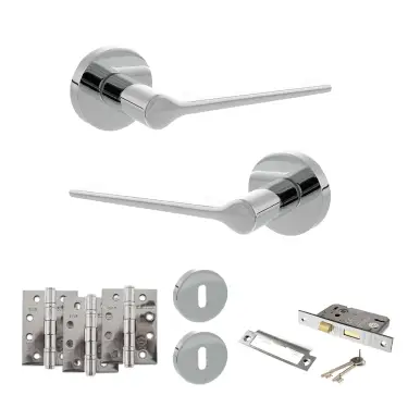 Click Here To Enlarge This Photo Of Atlantic - SPR180PC Senza Pari Laviano Door Handle Pack - Polished Chrome