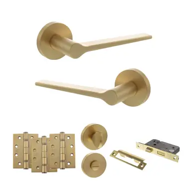 Click Here To Enlarge This Photo Of Atlantic - SPR180SB Senza Pari Laviano Door Handle Pack - Satin Brass