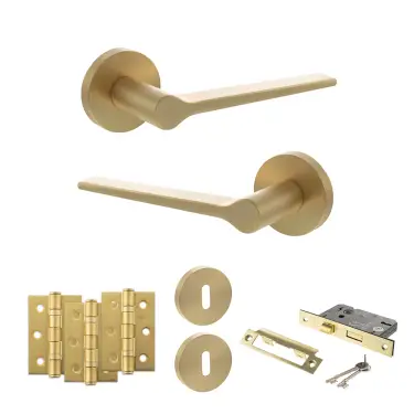 Click Here To Enlarge This Photo Of Atlantic - SPR180SB Senza Pari Laviano Door Handle Pack - Satin Brass