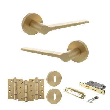 Click Here To Enlarge This Photo Of Atlantic - SPR180SB Senza Pari Laviano Door Handle Pack - Satin Brass