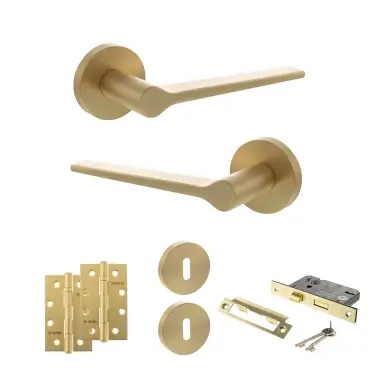 Click Here To Enlarge This Photo Of Atlantic - SPR180SB Senza Pari Laviano Door Handle Pack - Satin Brass